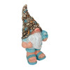 Coastal Gnome Garden Statue with Octopus Shell Hat 22 Inch Magnesium Oxide Aqua Additional image