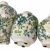 Set of 3 Blue Green Floral Ceramic Decorative Vases up to 8 Inches Tall Additional image