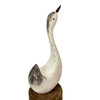 Distressed White Wood Swan Figurine Nautical Dock Piling 13.25 Inch Tall Additional image