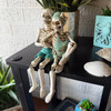 Skeleton Couple Shelf Sitter Figurine Aqua Resin Beach Gothic Decor 6 Inch Lifestyle image 1