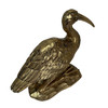 Gold Resin Crane Statue Bird Figurine 9.75 in Antique Style Table Decor Additional image