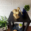 Gold Resin Crane Statue Bird Figurine 9.75 in Antique Style Table Decor Lifestyle image 2