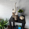 Distressed White Wood Swan Statues Set of 2 Nautical Dock Piling Shelf Decor Lifestyle image 2