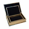 Blue Floral Decorative Book Boxes Set of 2 Wood Felt Lined Storage 11.75 Inch Additional image