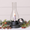 Smokey Black Metal Accent Light Chimney Candle Holder with Glass Globe Additional image