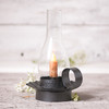 Smokey Black Metal Accent Light Chimney Candle Holder with Glass Globe Additional image