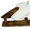 Pelican Wall Hook Rack 3 Peg Weathered White Wood Coastal 15.75 Inch Additional image