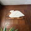 Pelican Wall Hook Rack 3 Peg Weathered White Wood Coastal 15.75 Inch Lifestyle image 2