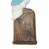 Hand Carved Wood Pelican Wall Plaque Aqua Coastal Rope Accent 24 Inch Additional image