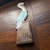 Hand Carved Wood Pelican Wall Plaque Aqua Coastal Rope Accent 24 Inch Lifestyle image 3
