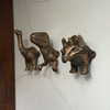 Cast Iron Dinosaur Wall Hooks Set of 3 Antique Bronze 5 Inch Decorative Lifestyle image 1