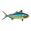 Tuna Fish Wall Sculpture 36 Inch Metal and Glass Iridescent Coastal Decor Main image