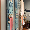 Set of 2 Aqua Tiki Wall Plaques Hand Carved Wood 39 Inch Tall Coastal Decor Lifestyle image 3