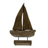 Weathered Wood Sailboat Sculpture 22 Inch Nautical Coastal Tabletop Decor Additional image