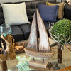 Weathered Wood Sailboat Sculpture 22 Inch Nautical Coastal Tabletop Decor Lifestyle image 3