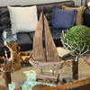 Weathered Wood Sailboat Sculpture 22 Inch Nautical Coastal Tabletop Decor Lifestyle image 4
