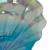 Iridescent Glass Scallop Shell Decorative Plate Blue Teal 11.75 Inch Additional image