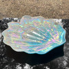 Iridescent Glass Scallop Shell Decorative Plate Blue Teal 11.75 Inch Lifestyle image 3