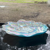 Iridescent Glass Scallop Shell Decorative Plate Blue Teal 11.75 Inch Lifestyle image 4
