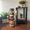 Solar Tiki Figurine Light 19 in Painted Resin Outdoor Statue Multicolor Lifestyle image 5