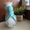 Coastal Octopus Vase Aqua White 12 Inch Hand Painted Resin Nautical Decor Lifestyle image 1