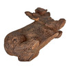 Flying Wiener Dog Planter 18" Brown, With Drain Hole, Rustic Garden Decor Additional image