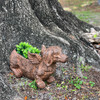 Flying Wiener Dog Planter 18" Brown, With Drain Hole, Rustic Garden Decor Additional Image 6
