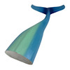 Things2die4 Blue Wood Whale Tail Statue 33 Inch Height Coastal Floor Sculpture Additional image