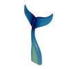 Things2die4 Blue Wood Whale Tail Statue 33 Inch Height Coastal Floor Sculpture Additional image