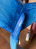 Things2die4 Blue Wood Whale Tail Statue 33 Inch Height Coastal Floor Sculpture Image of main defect