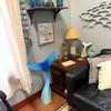 Things2die4 Blue Wood Whale Tail Statue 33 Inch Height Coastal Floor Sculpture Additional Image 7