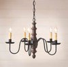 Irvin's Country Tinware Country Inn Wood Chandelier in Americana Espresso Additional image