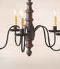 Irvin's Country Tinware Country Inn Wood Chandelier in Americana Espresso Additional image