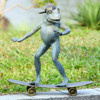 SPI Aluminum Radical Skateboarding Frog Garden Statue Main image