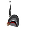 Shark Wristlet Handbag Halloween Grey Vinyl Coin Purse with Hand Charm Zipper Main image