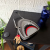 Shark Wristlet Handbag Halloween Grey Vinyl Coin Purse with Hand Charm Zipper Lifestyle image 1