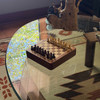 Magnetic Acacia Wood Chess Set with Storage Drawer 7 Inch Tabletop Game Lifestyle image 2