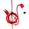 Red Metal Flamingo Wind Chime Bell with Spinning Sphere 25 Inch Hanging Decor Additional image