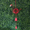 Red Metal Flamingo Wind Chime Bell with Spinning Sphere 25 Inch Hanging Decor Lifestyle image 1