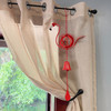 Red Metal Flamingo Wind Chime Bell with Spinning Sphere 25 Inch Hanging Decor Lifestyle image 2