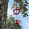 Red Metal Flamingo Wind Chime Bell with Spinning Sphere 25 Inch Hanging Decor Lifestyle image 3