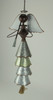 Galvanized and Rustic Brown Metal Trumpeting Angel Wind Chime Additional image