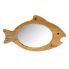 Rustic Wood Fish Shaped Wall Mirror Coastal Beach Nautical Bathroom Decor Main image