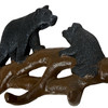 Cast Iron Black Bear Log Wall Hook Racks Set of 2 Rustic 9 Inch Wide Additional image