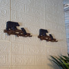 Cast Iron Black Bear Log Wall Hook Racks Set of 2 Rustic 9 Inch Wide Lifestyle image 4