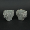 Set of 2 Pucker Up Concrete Head Kissing Face Mini Planter Pots 3.75 Inches Tall Additional image