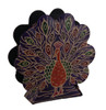 Colorful Embossed Leather Peacock Shaped Coin Bank Main image