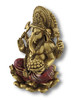 Golden Ganesha Sitting on Lotus Flower Statue Additional image