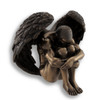 Nude Male Angel Resting Head On Knees Sculpted Bronzed Statue Main image