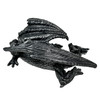 Somasaurus Metallic Black Gothic Sleeping Dragon Statue 12 in. Additional image